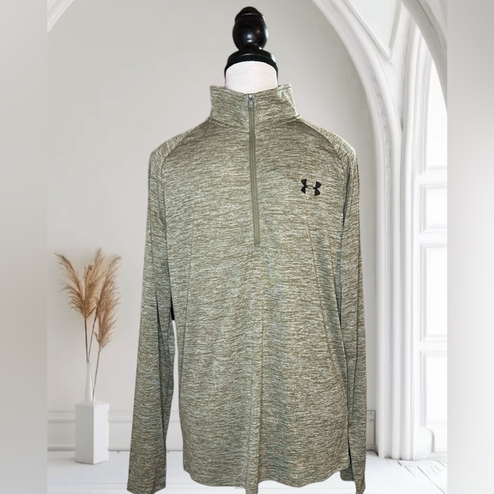 Under Armour Men’s Tech 2.0 ½ Zip Long Sleeve, Tent (361)/Black Small
